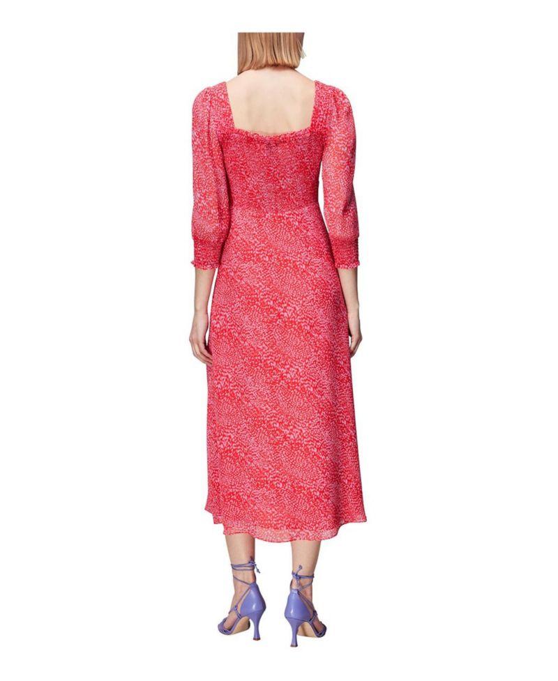 Women's Diagonal Leopard Midi Dress