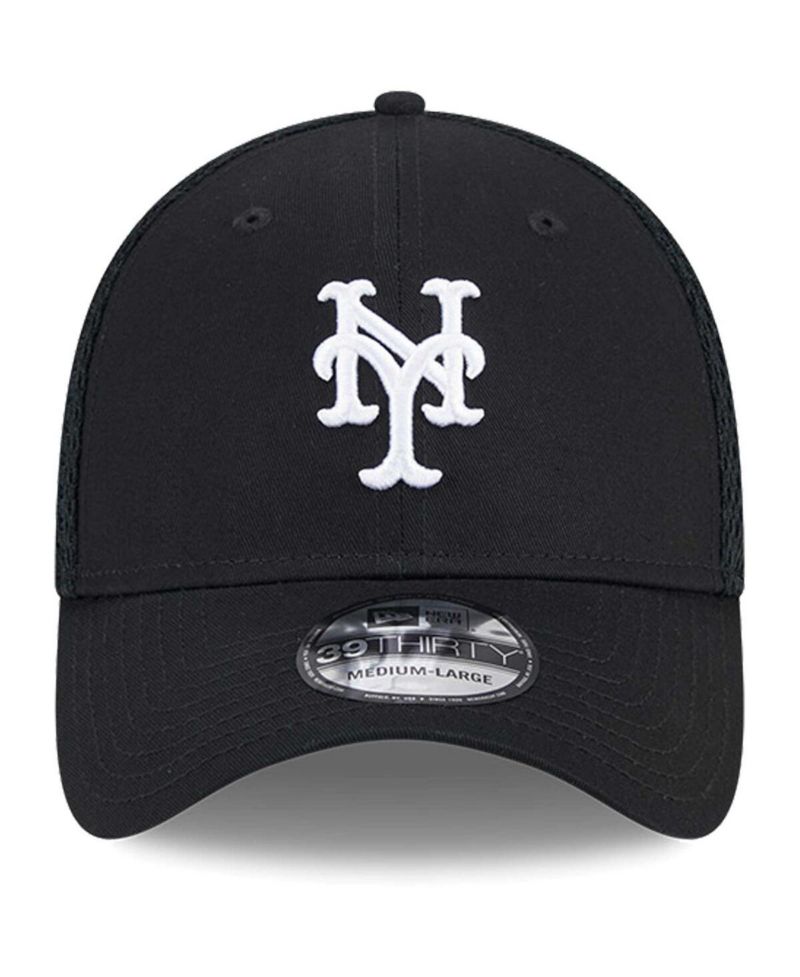 Men's New York Mets Evergreen Black White Neo 39Thirty Flex Hat