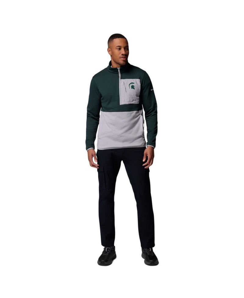 Men's Green/Gray Michigan State Spartans Hike Omni-Wick Half-Zip Pullover Sweatshirt