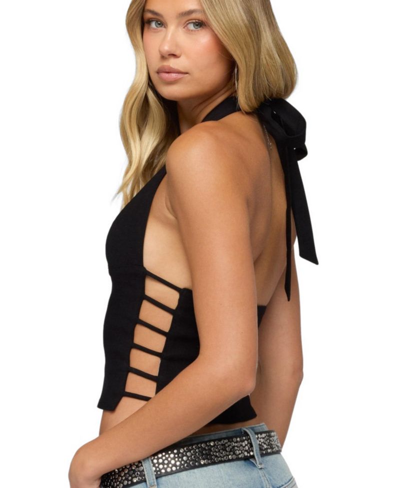 Women's Aneera Cutout Plunging Halter Top