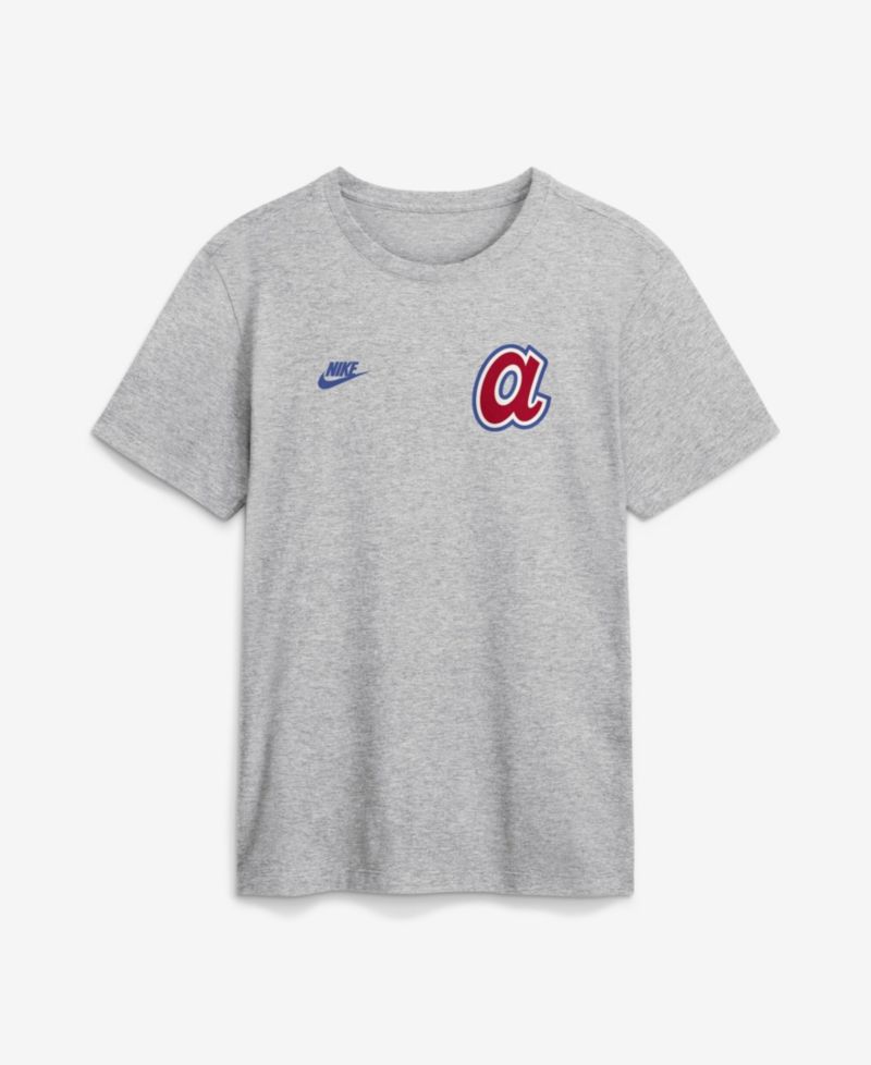 Men's Heather Gray Atlanta Braves Cooperstown 2-Hit T-Shirt