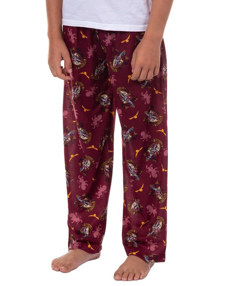 Pajamas Kids Boys House Crest Logo Lounge Sleep Pajama Pants - Gryffindor Hufflepuff Ravenclaw Slytherin