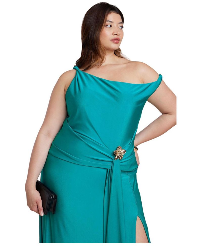 Women's Plus Size Boat Neck Maxi Dress