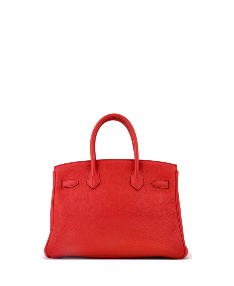 Birkin 30 Handbag Red Togo with Palladium Hardware