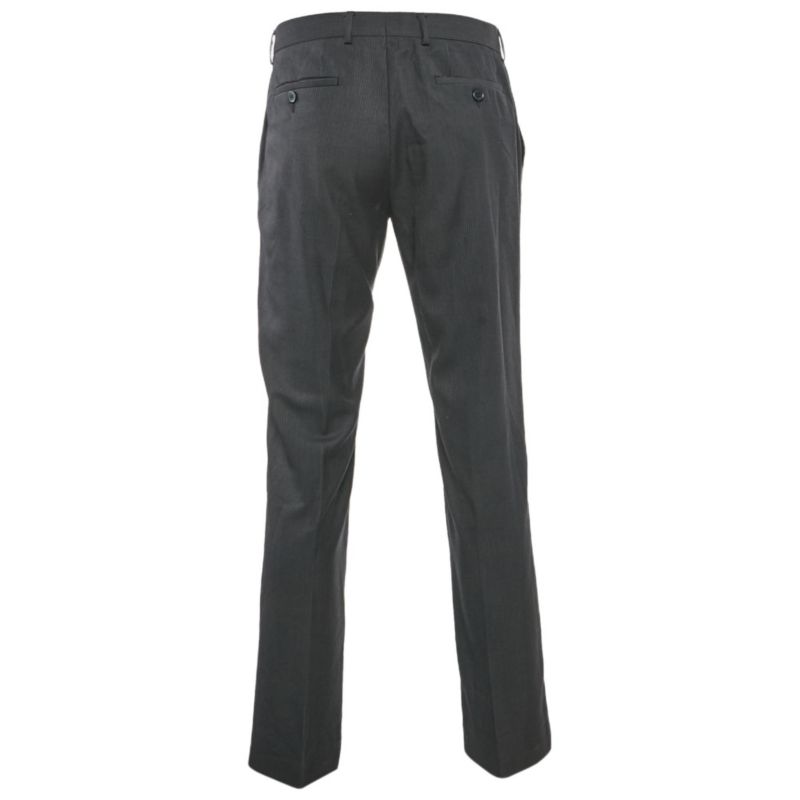Men's Black Pinstripe Crepe Formal Trousers