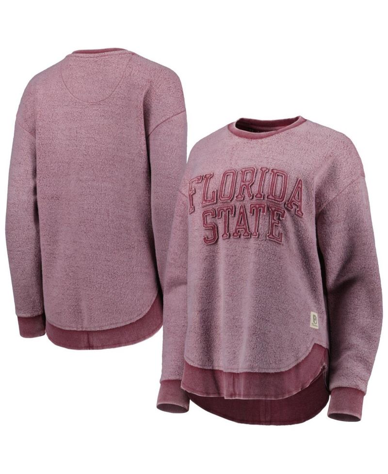 Women's Garnet Distressed Florida State Seminoles Ponchoville Pullover Sweatshirt
