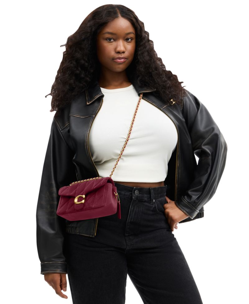 Quilted Tabby Small Suede Shoulder Bag 20