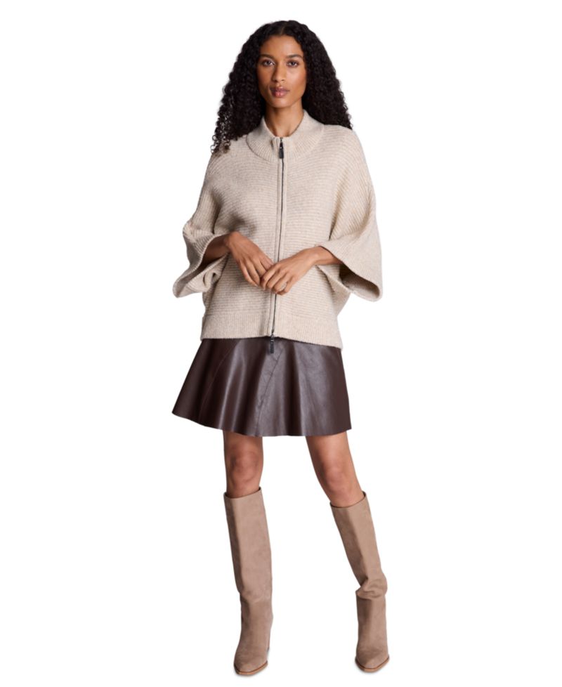 Women's Elbow Sleeve Doleman Zip-Up Cardigan