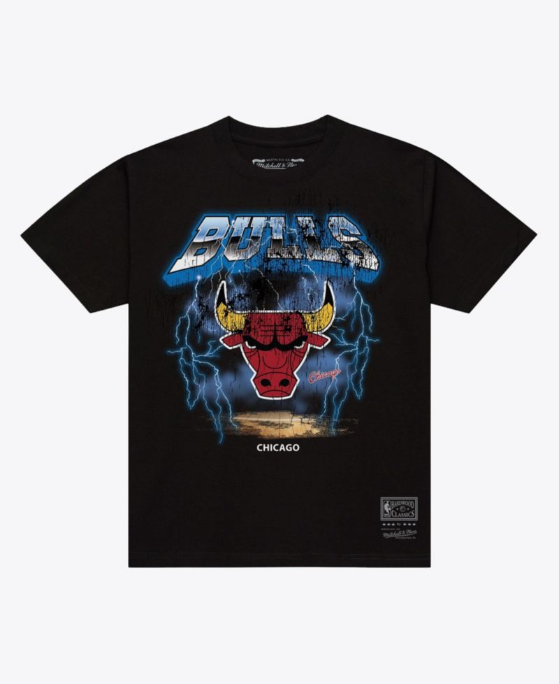 Men's Black Chicago Bulls Lightning T-Shirt