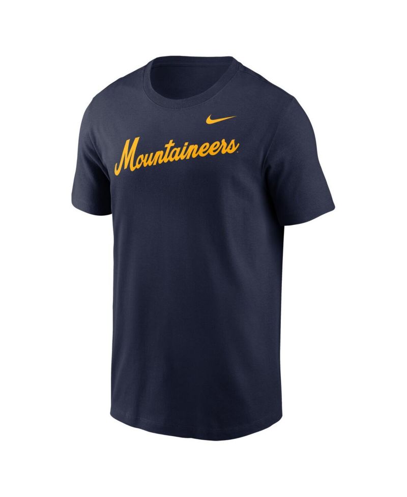 Men's Navy West Virginia Mountaineers Baseball Wordmark T-Shirt