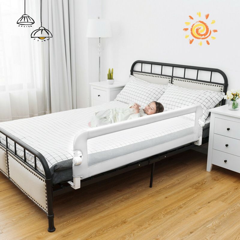 Extra Long Foldable Bed Guard Rail for Children, Easy to Install and Store