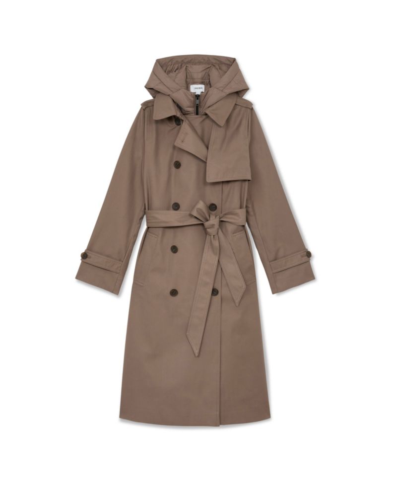 Women's Azura Hooded Double-Breasted Trench Coat