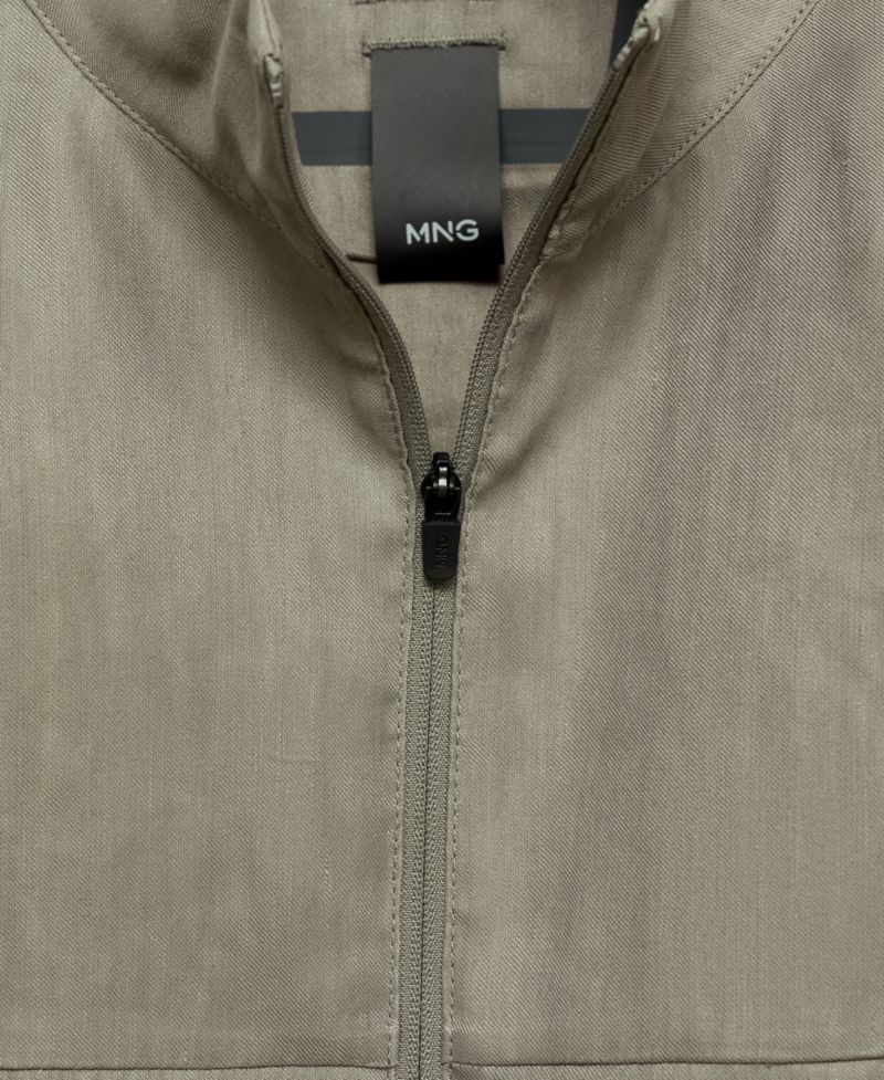 Men's Zipper Linen Jacket