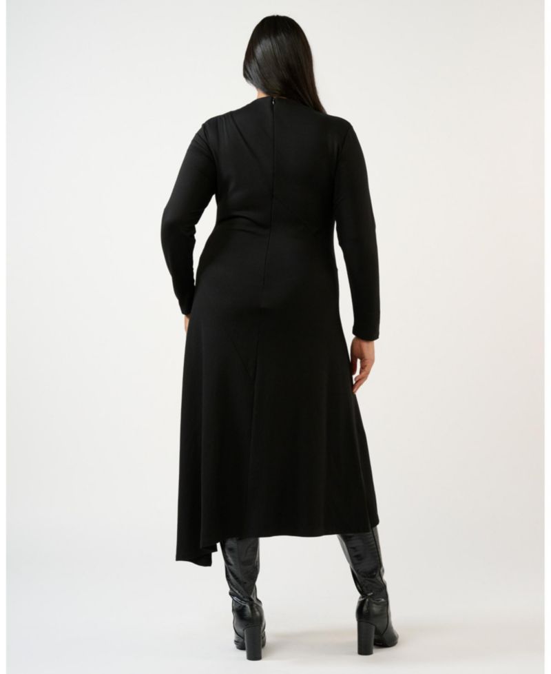 Women's Abagail High Neck Assymetric Midi Dress