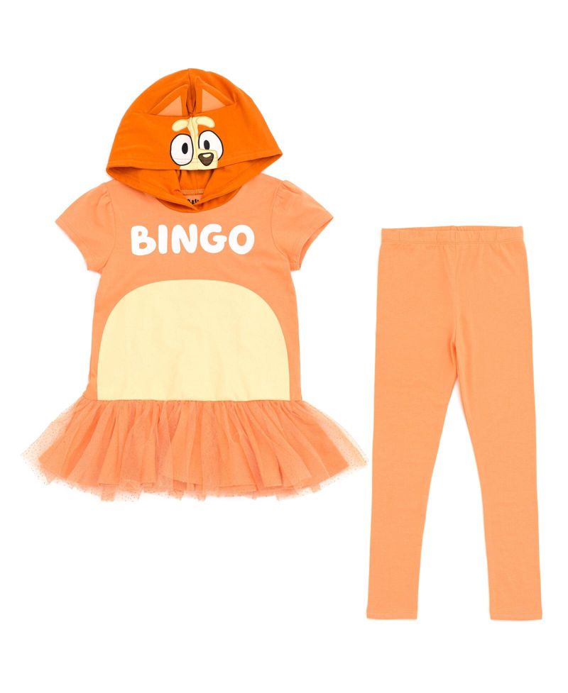 Girls Bingo Cosplay T-Shirt Dress and Leggings Outfit Set
