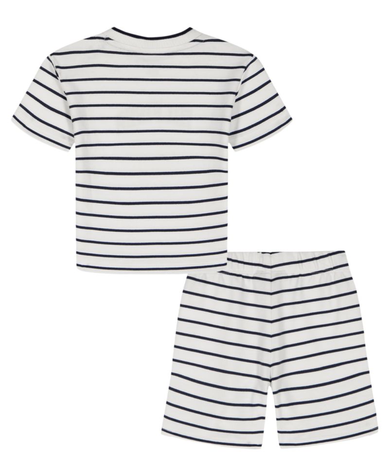 Baby Boys' Striped French Terry T-Shirt and Shorts, 2-Piece Set