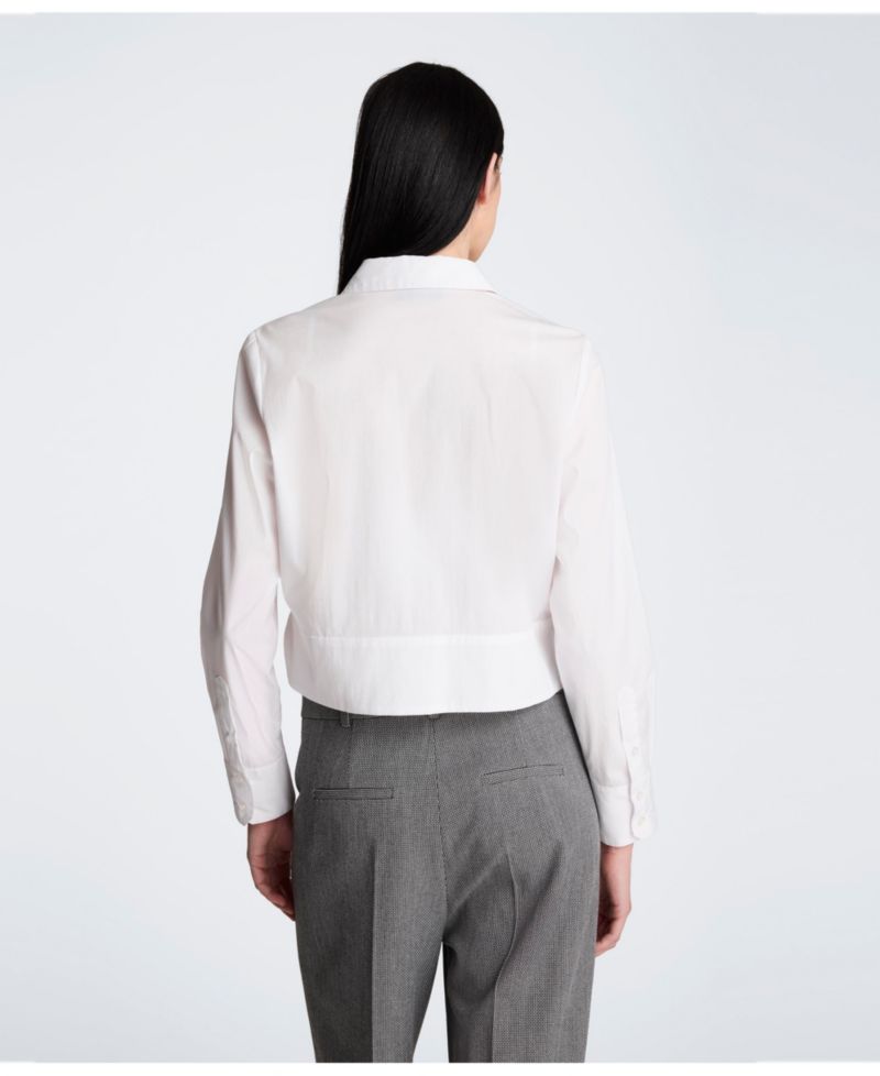 Women's Collared Button Down Shirt with Tie Waist