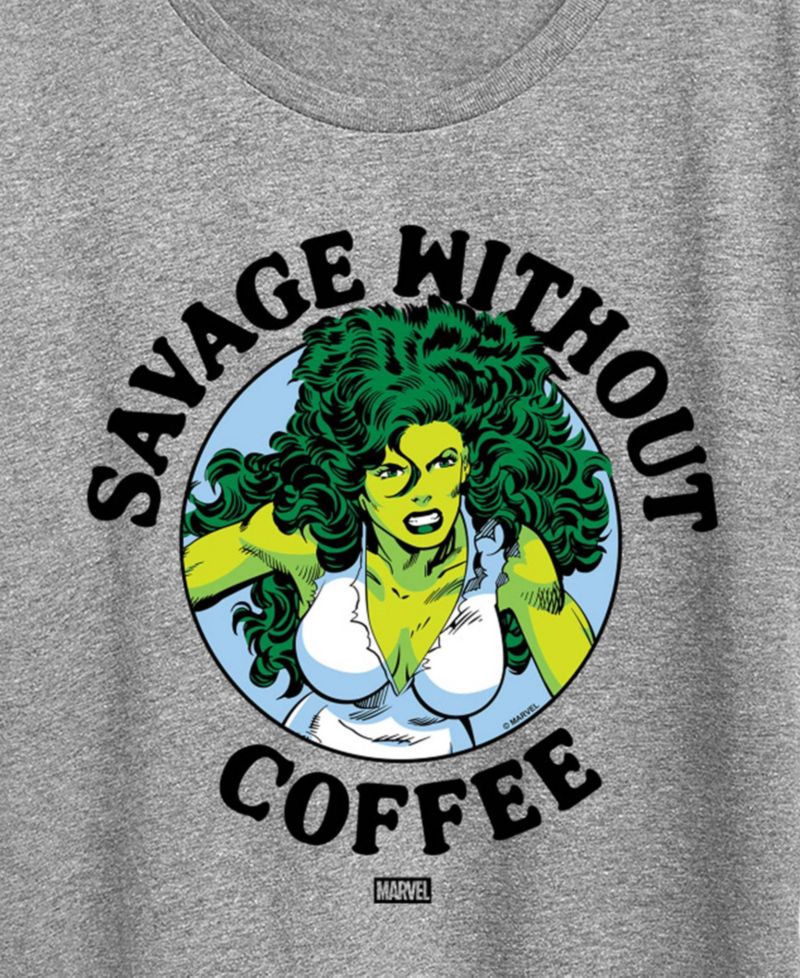 Plus Size She-Hulk Savage without Coffee Short-Sleeve Graphic T-Shirt