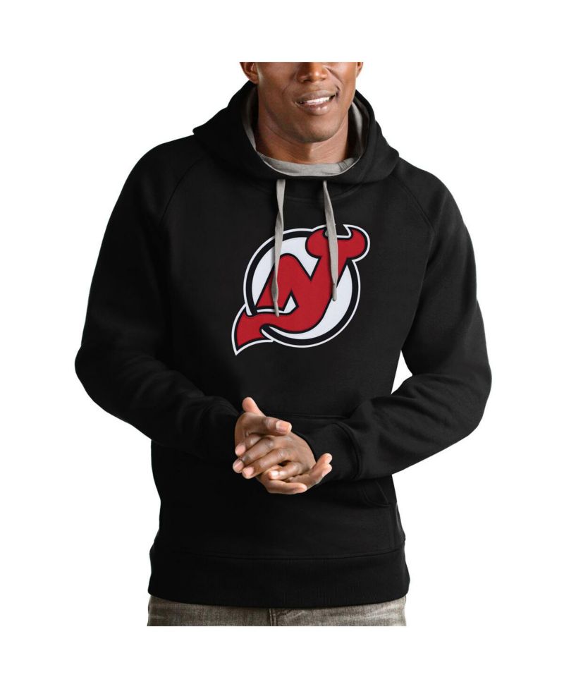Men's Black New Jersey Devils Logo Victory Pullover Hoodie