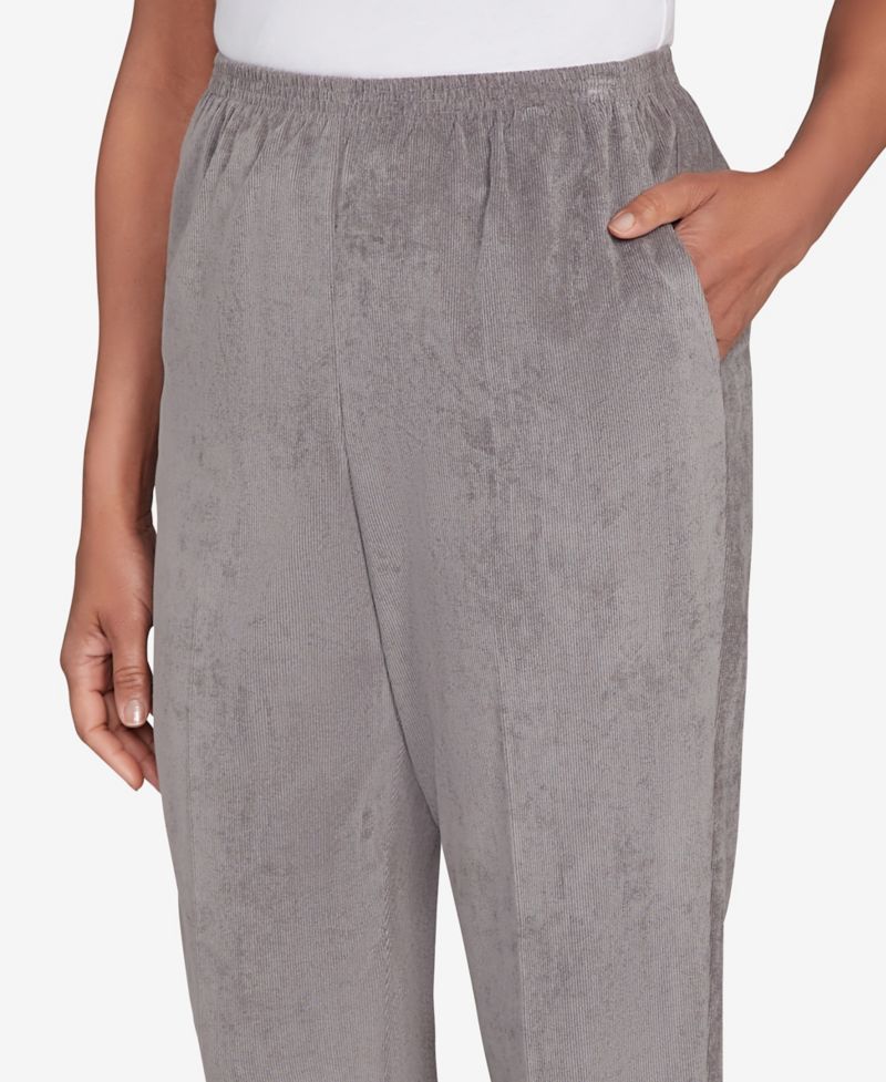 Women's Classic Corduroy Elastic Waist Medium Length Pants
