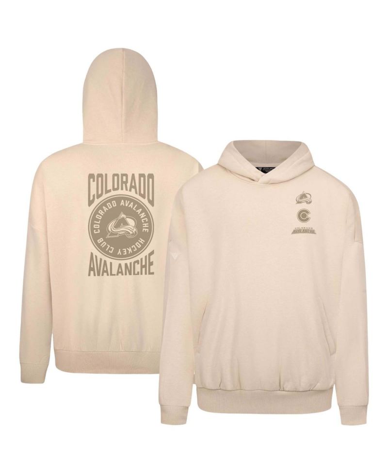 Men's Cream Colorado Avalanche Contact Stamp Pullover Hoodie