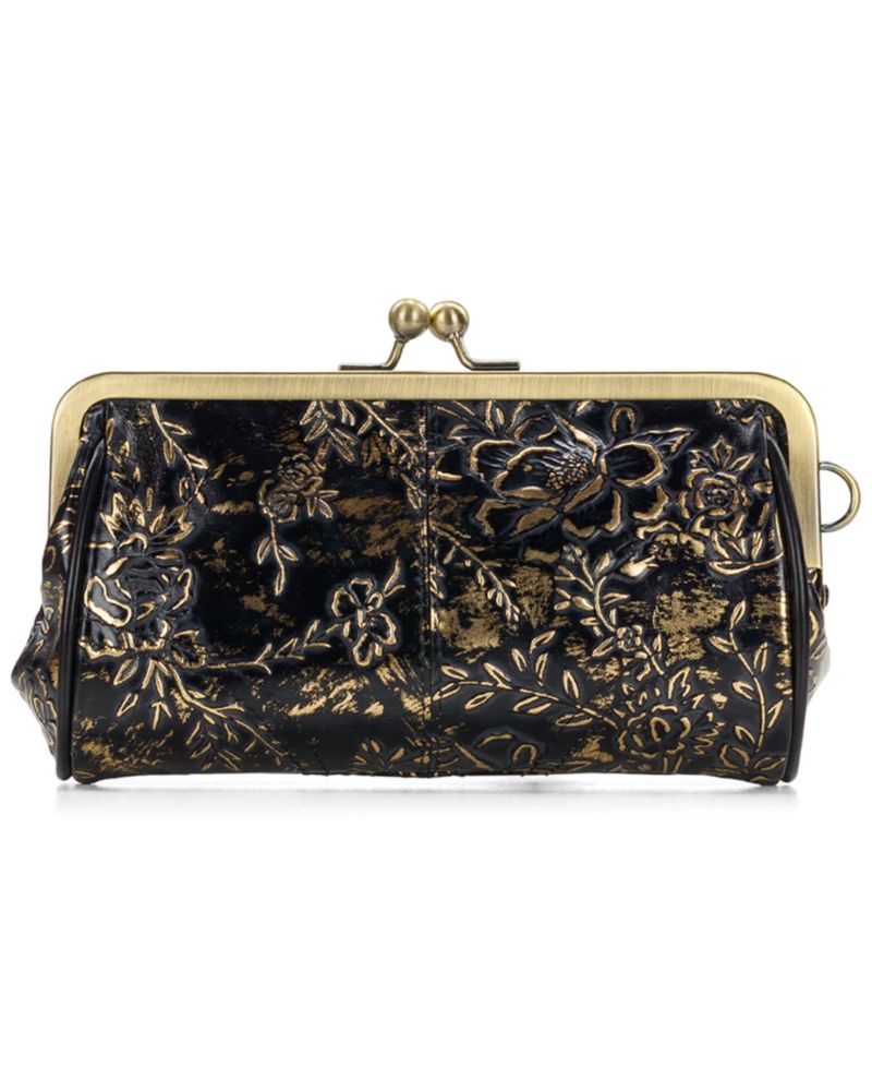 Rose Garden Renna Leather Kiss-Lock Wristlet