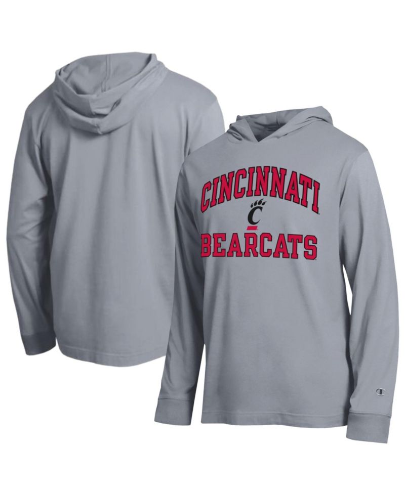 Men's Heather Gray Cincinnati Bearcats High Motor All-Star Long Sleeve Hooded T-Shirt