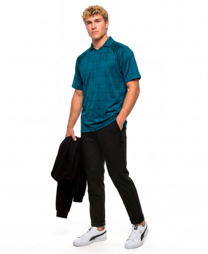 Men's Elevated Tartan Regular-Fit Polo Shirt