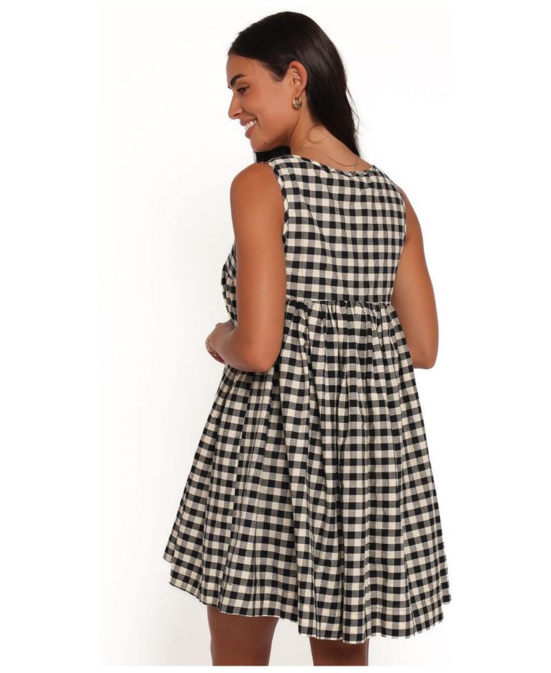 Women's Atria Gingham Scoop-Neck Mini Dress