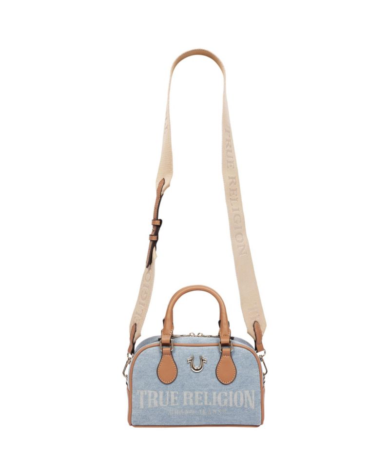 Women's Denim Logo Mini Satchel Crossbody Bag