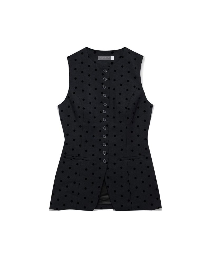 Women's Polka Dot Longline Waistcoat