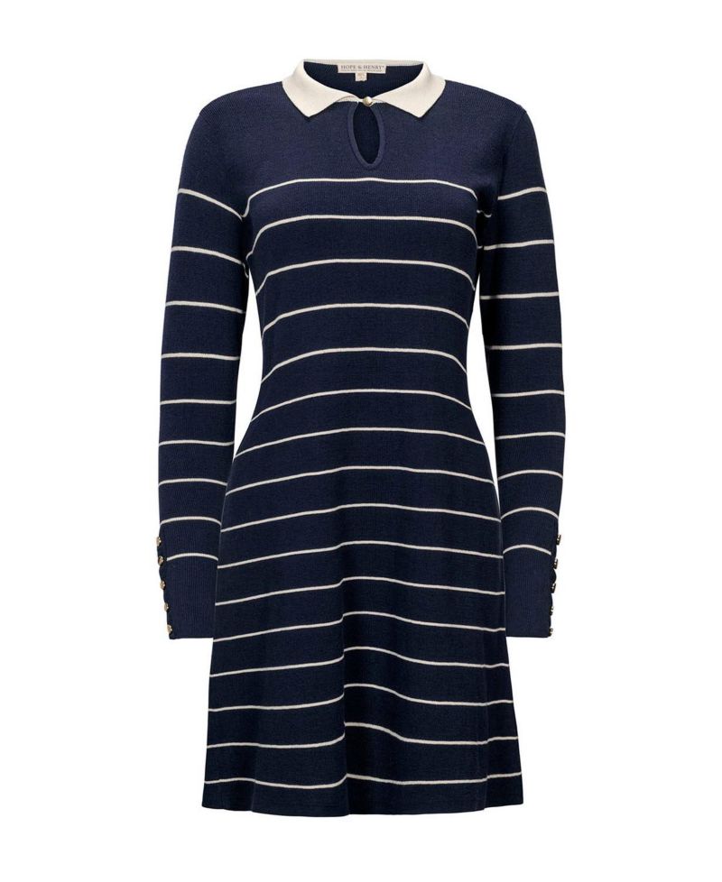 Women's Hope and Henry Organic Long Sleeve Collared Sweater Dress