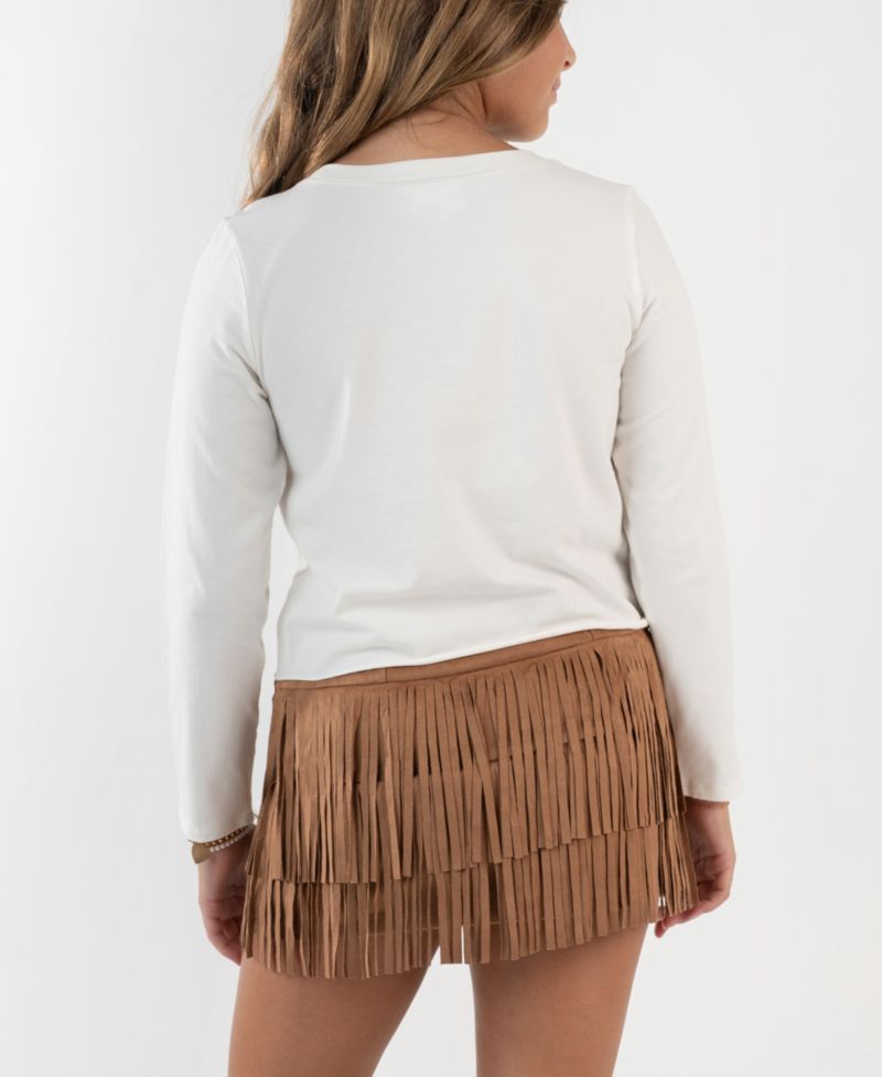 Girls' 7-12 Long-Sleeve Top and Skorts, 2-Piece Set