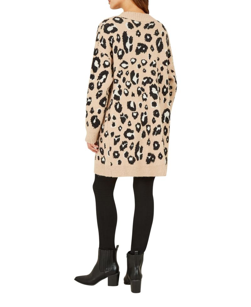 Women's Animal Intarsia Knit Long Cardigan