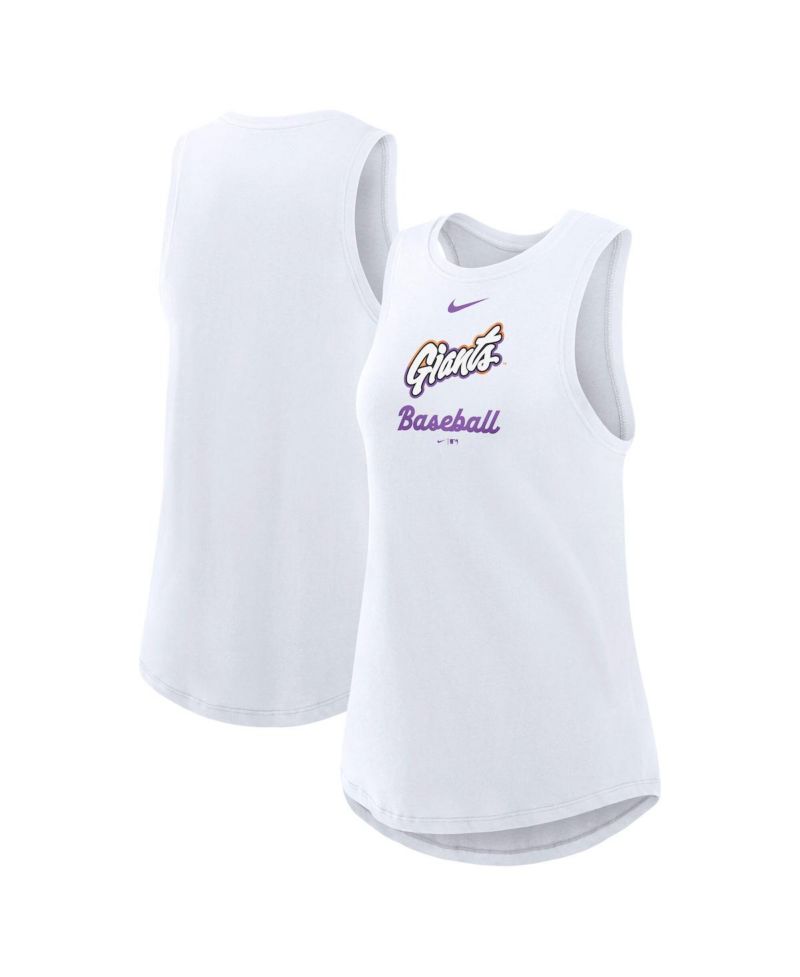 Women's White San Francisco Giants 2025 City Connect Tri-Code High Neck Performance Tank Top