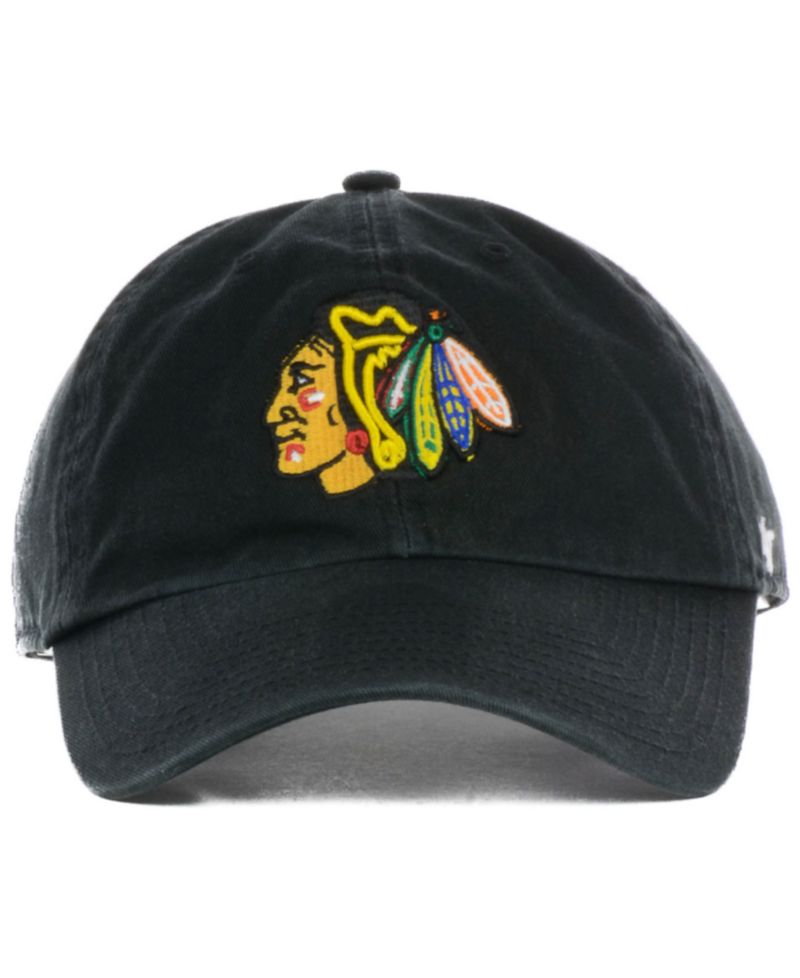 Men's Black Chicago Blackhawks Team Clean Up Adjustable Hat