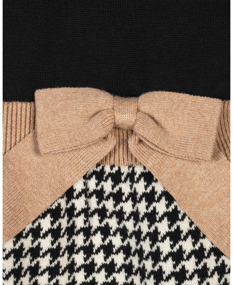 Little and Big Girls' (6-12) Organic Skater Sweater Dress with Bow