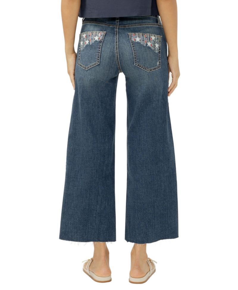 Women's Suki Mid-Rise Wide-Leg Americana Luxe Stretch Jeans