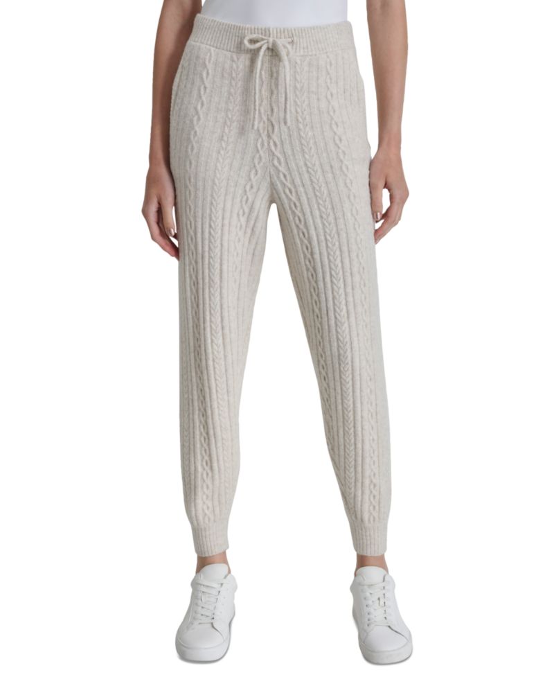 Women's Drawstring Cable Knit Joggers