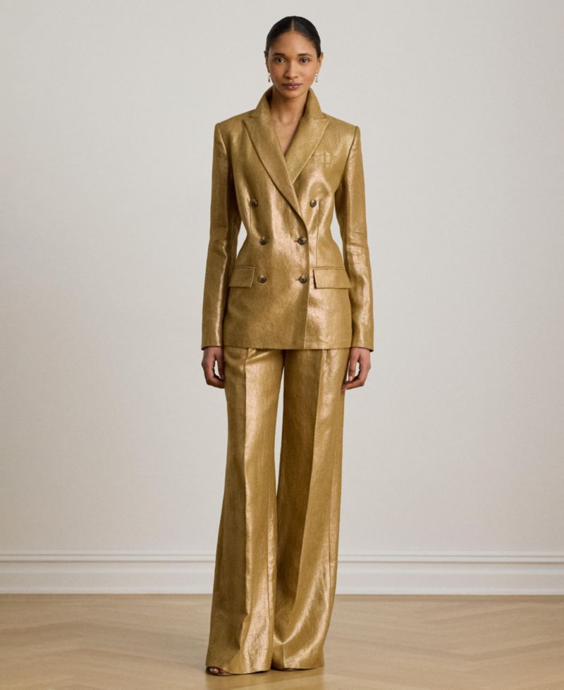 Women's Foiled Peak Lapels Long-Sleeve Blazer