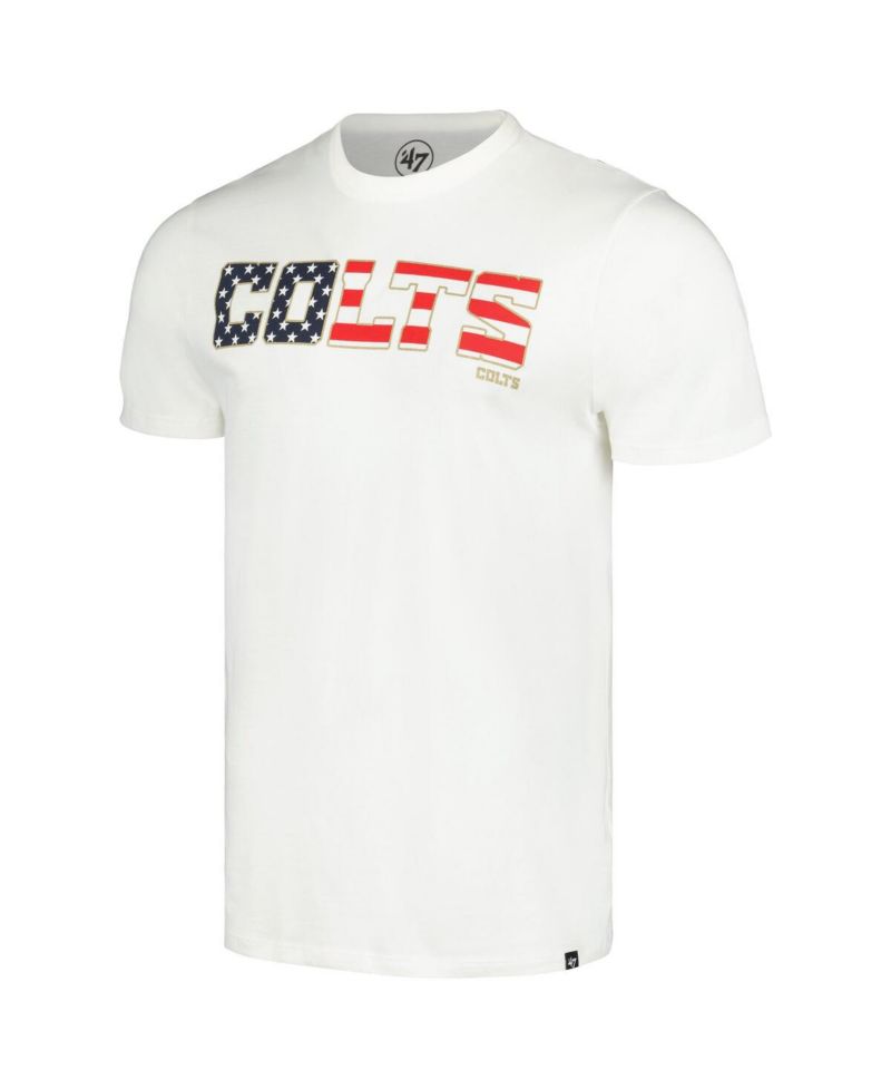 Men's White Indianapolis Colts Flag Script Franklin T-Shirt