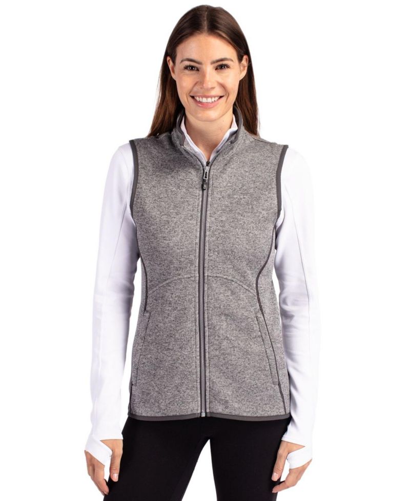 Women's Cutter and Buck Mainsail Sweater Knit Full Zip Vest