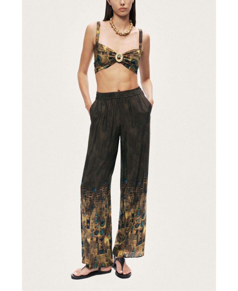 Women's Printed Ring Detail Crop Top