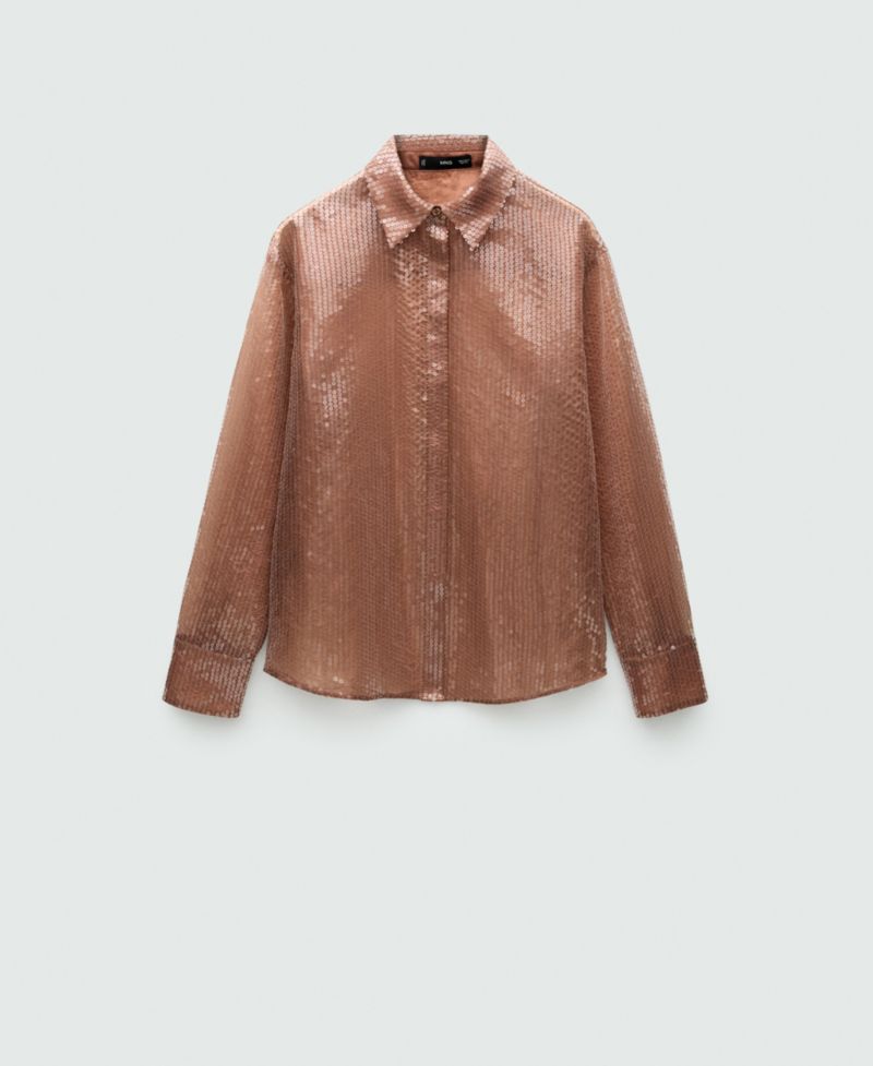 Women's Semi-Transparent Sequined Shirt