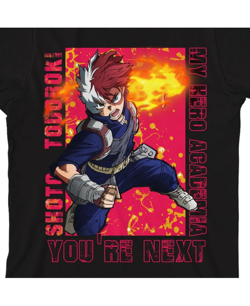 Shoto Todoroki Fighting Pose Youth Boy Black Short Sleeve Tee