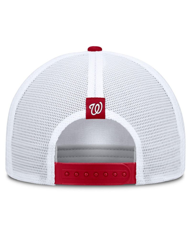 Men's Khaki/Red Washington Nationals Rise A-Frame Trucker Adjustable Hat