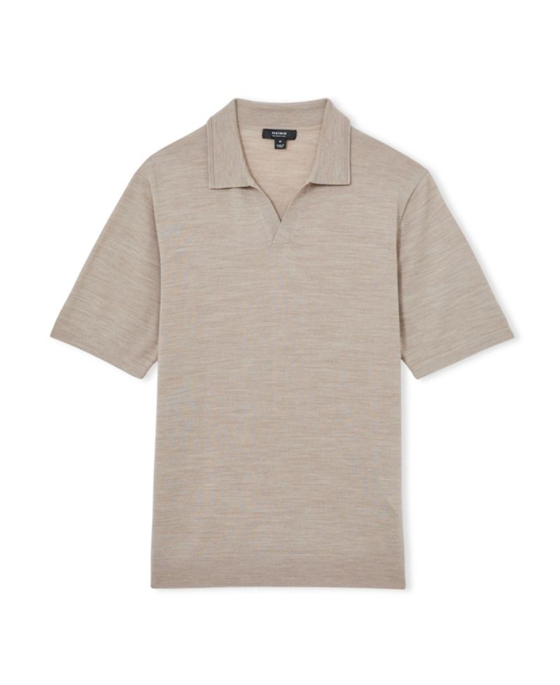 Men's Duchie Merino Wool Open Collar Polo Shirt