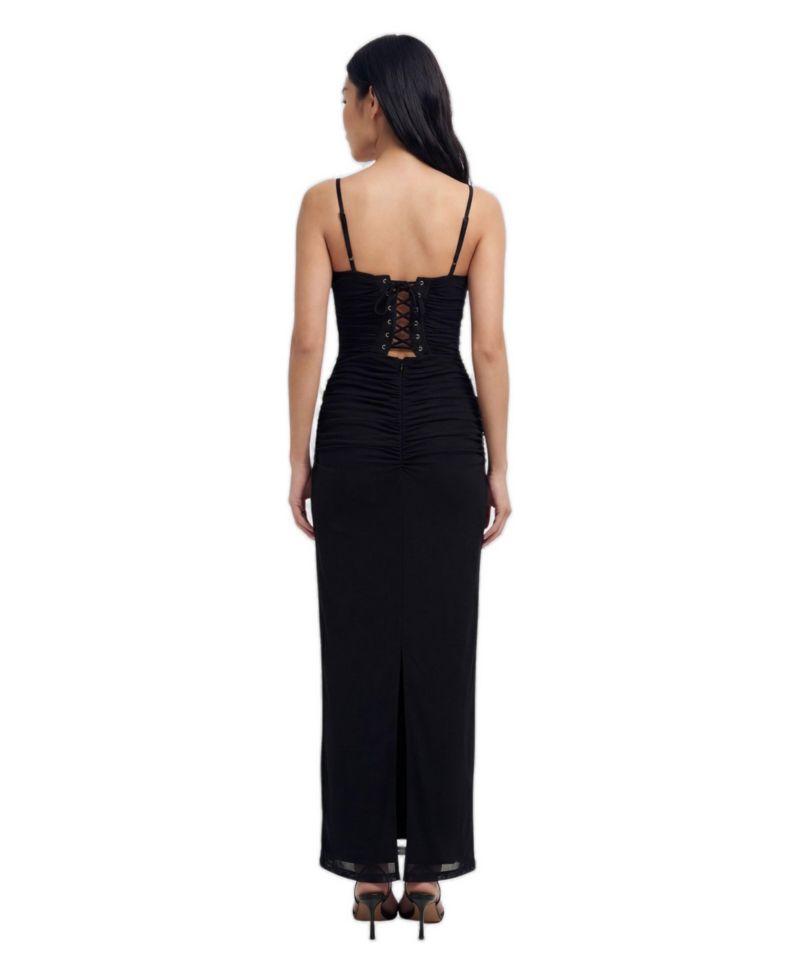 Women's Premium Tulle Lace Trim Maxi Dress