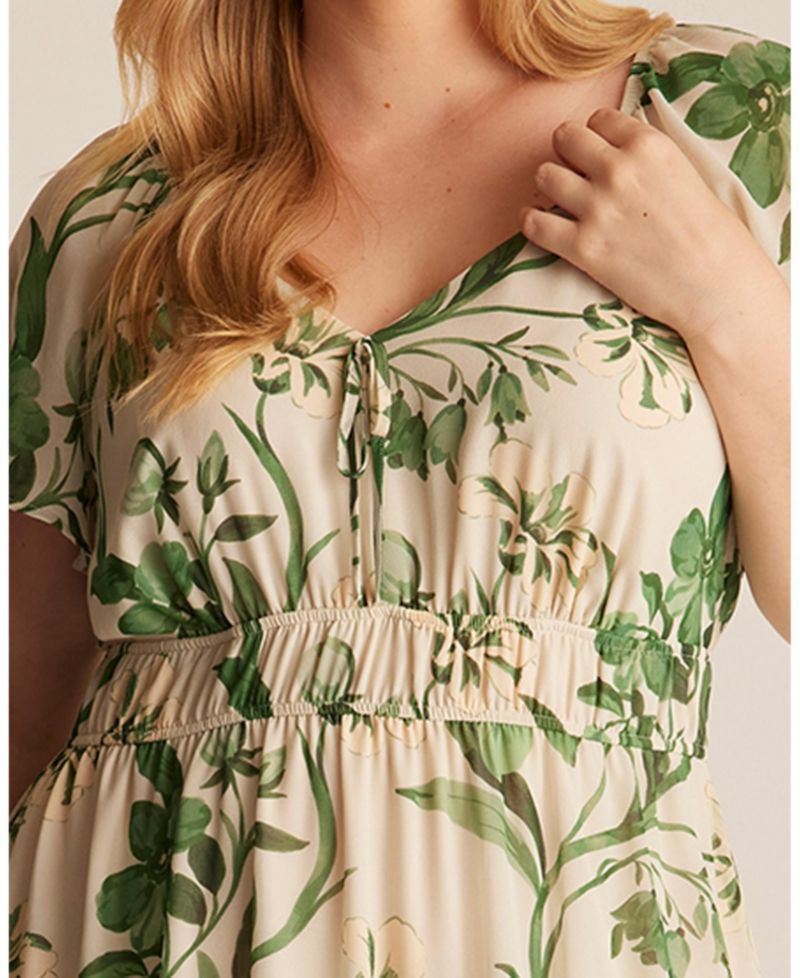 Women's Anaya Petal Flutter Sleeve Summer Midi Dress