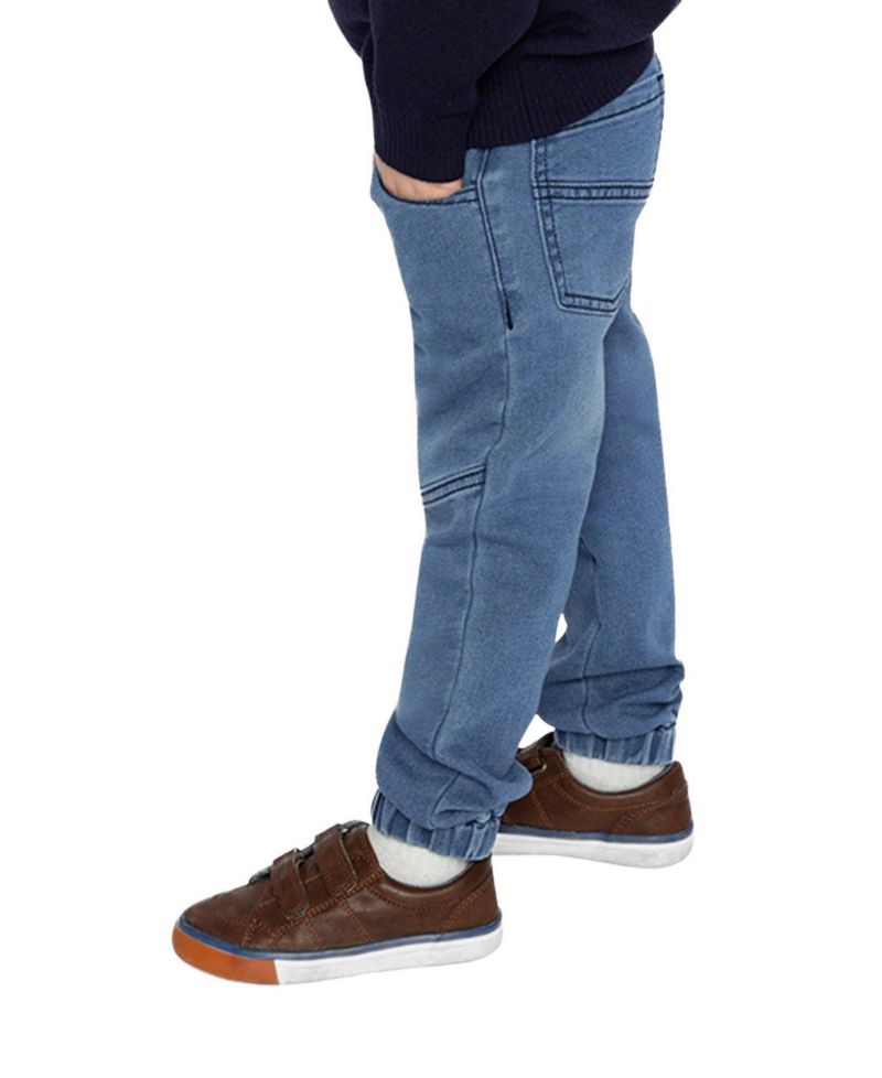 Baby Boys Unisex (0-24)months French Terry Denim Evolutive Pants Denim